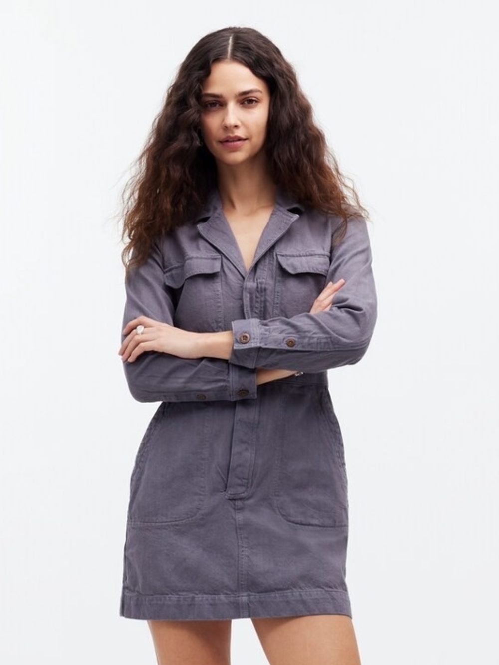 Madewell x MN Dye Studio Denim Utility Mini Dress